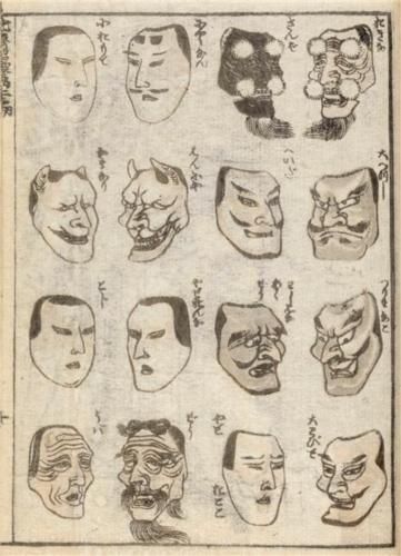 hokusai-katsushika - Noh masks